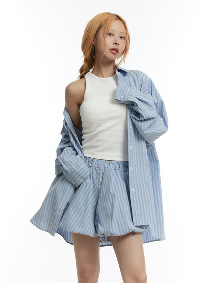 striped-buttoned-oversized-collared-shirt-cy505
