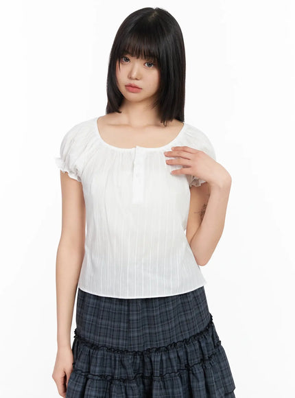 scoop-neck-button-placket-blouse-ia523