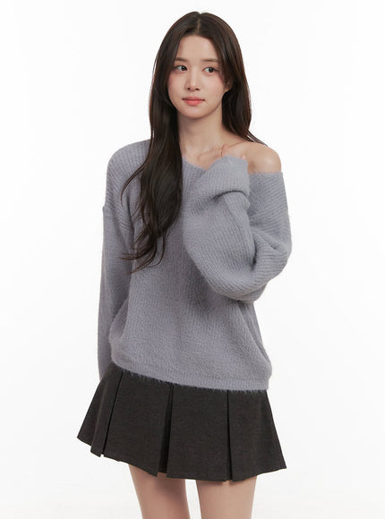 Cozy Boat-Neck Oversized Sweater IJ510