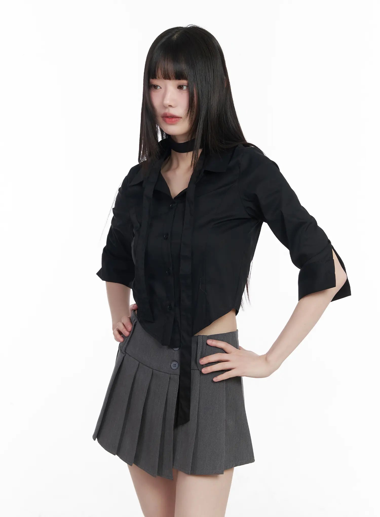 chic-cropped-blouse-scarf-set-cm525