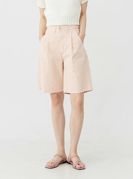 Pintuck Cotton Long Shorts OJ30