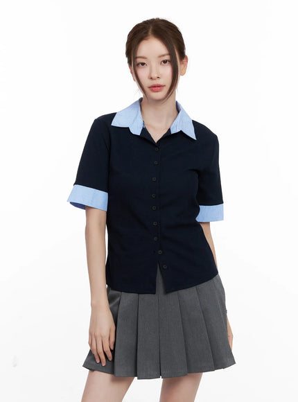 layered-collar-short-sleeve-shirt-cl524