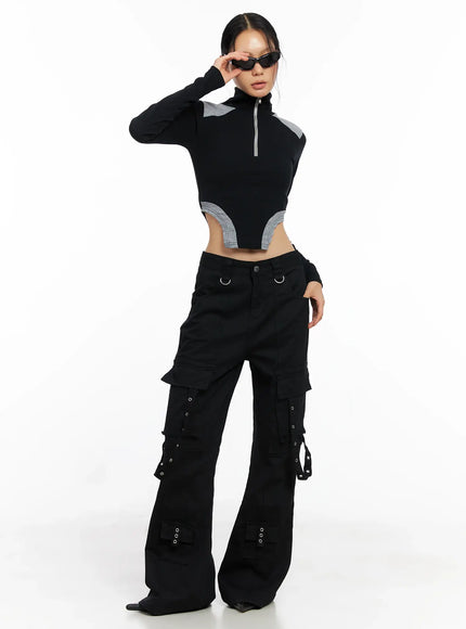 strap-utility-flare-trousers-co528