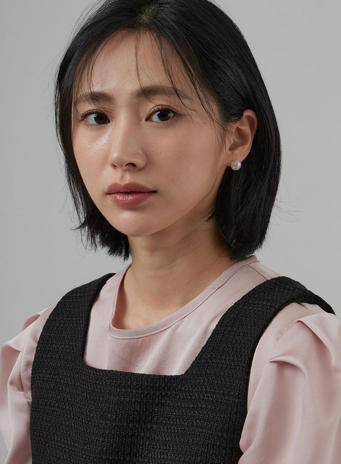 Holografische runde Perlenohrringe OD29