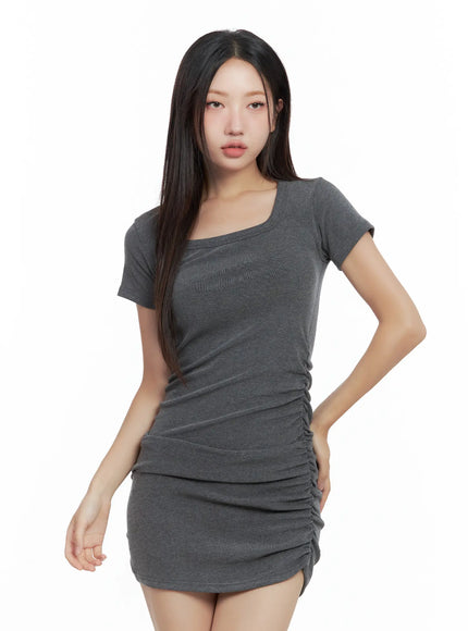 shirred-square-neck-mini-dress-cl508
