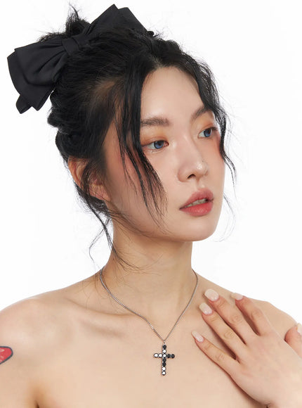 Black Cross Necklace CJ523