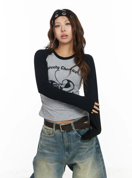 graphic-raglan-long-sleeve-tee-cf512 / Black