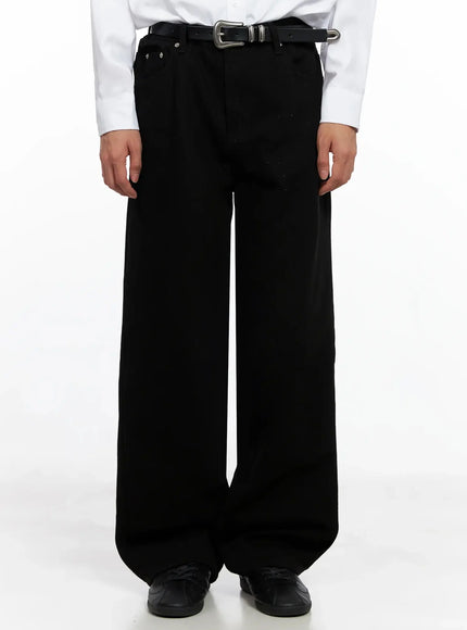 mens-classic-wide-pants-io516 / Black
