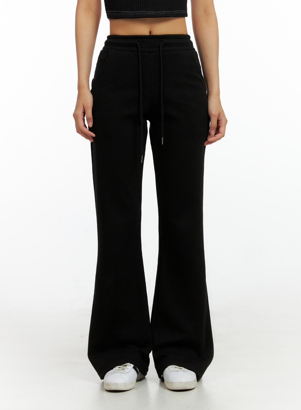 slim-banded-bootcut-pants-il419 / Black