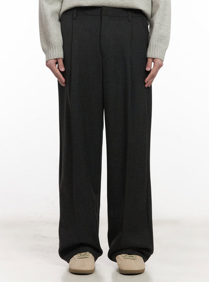 mens-classic-straight-fit-trousers-im519 / Black