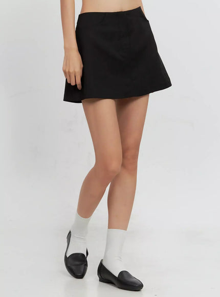 low-rise-back-band-skirt-il528 / Black