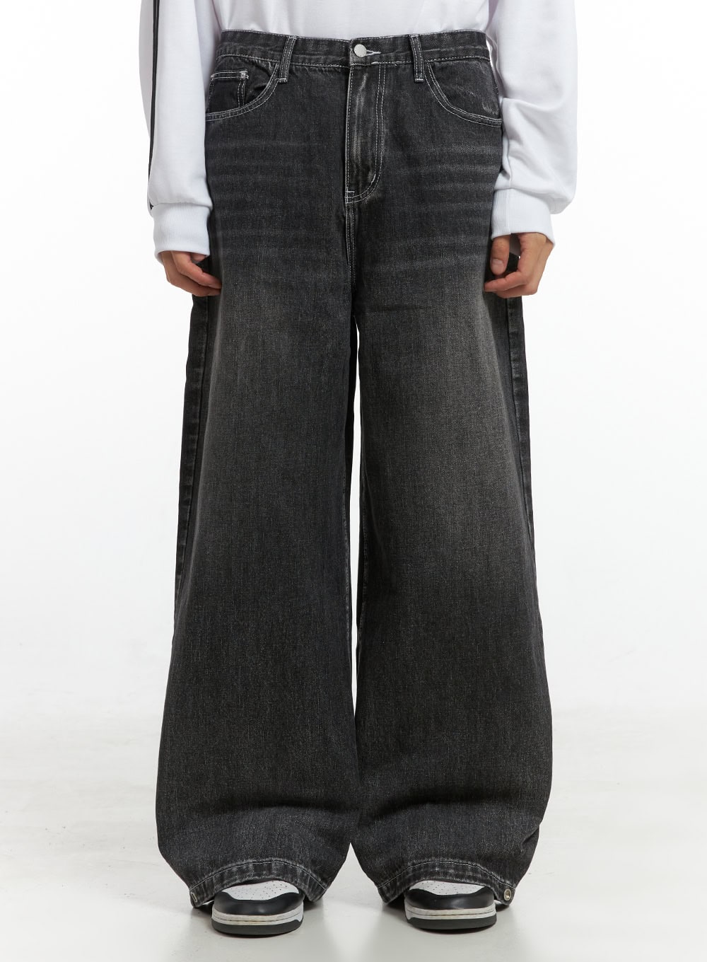 Men's Wide Leg Fit Denim Jeans IO417 Acubi style LEWKIN