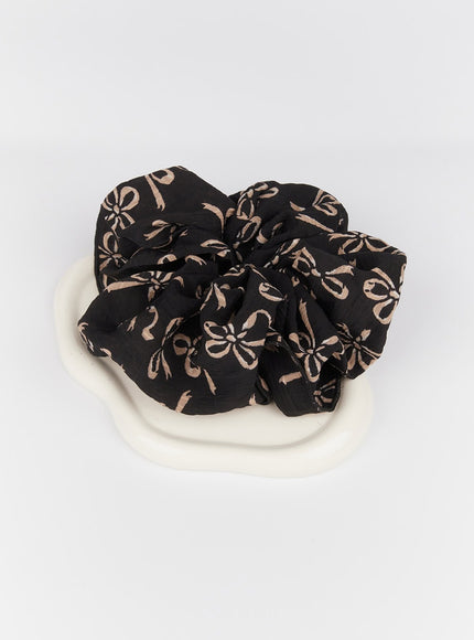 velvet-ribbon-wide-hair-tie-im528 / Black