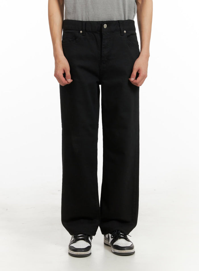 mens-basic-cotton-pants-black-iy416 / Black