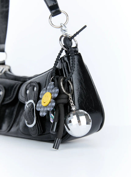 smiley-flower-keychain-set-ig512 / Black