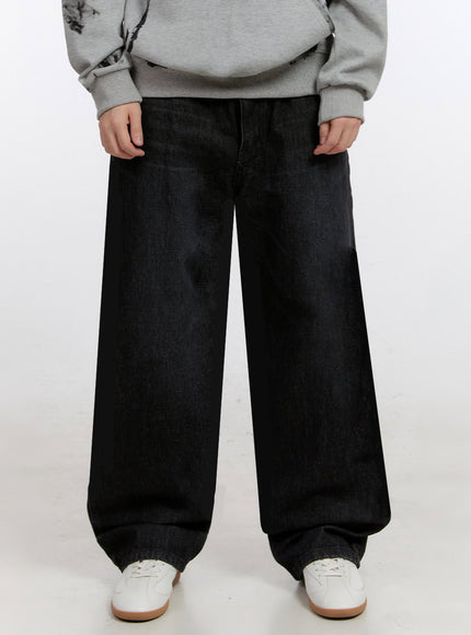 mens-wide-leg-jeans-im525 / Black