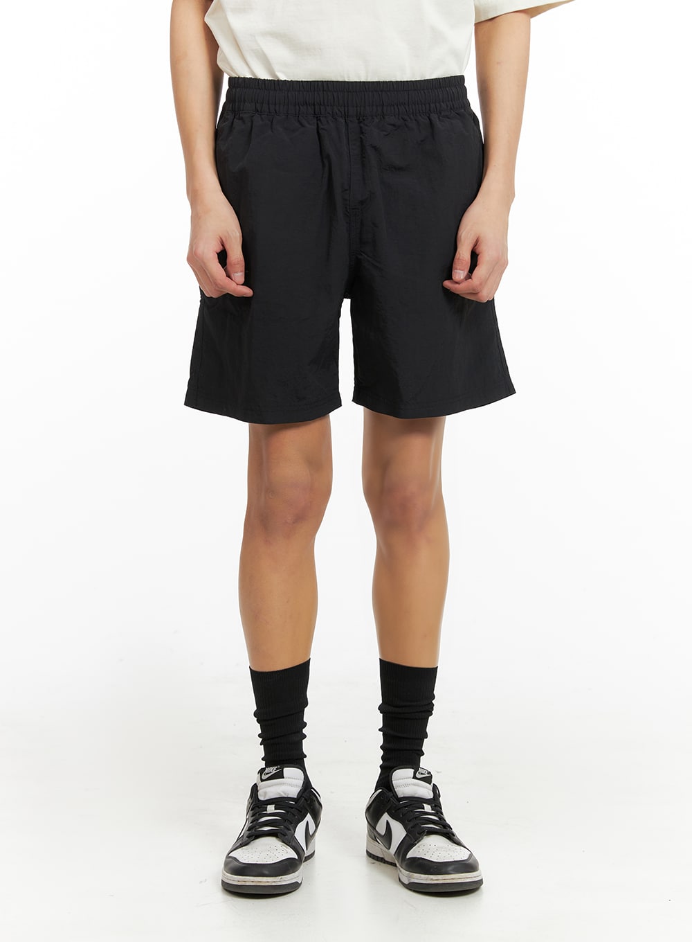 mens-casual-nylon-shorts-ia402 / Black