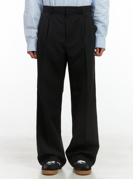 mens-wide-fit-tailored-pants-is419 / Black