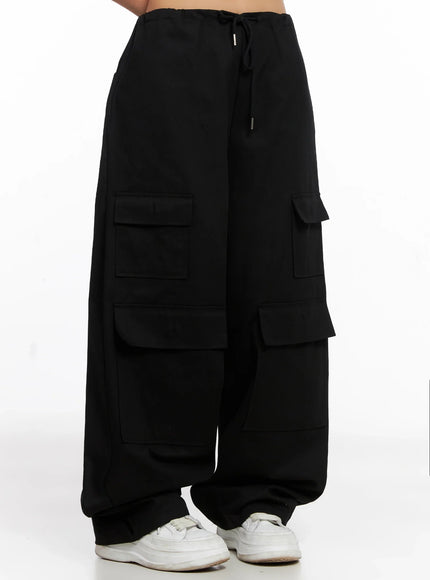 double-pocket-cargo-pants-ig527 / Black