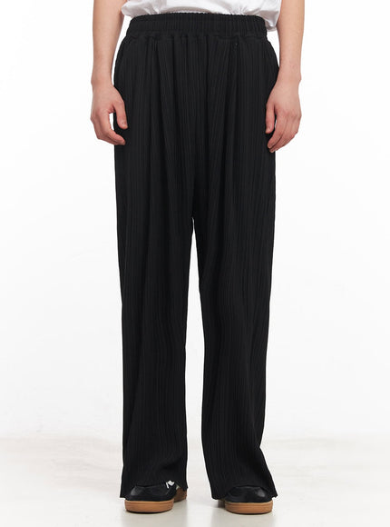 mens-pintuck-straight-fit-pants-iy506 / Black