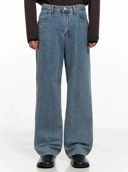 mens-classic-blue-denim-jeans-io516 / Blue