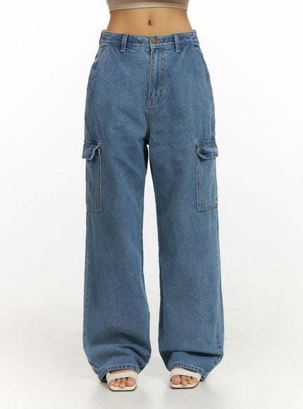 low-rise-cargo-jeans-iu412 / Blue