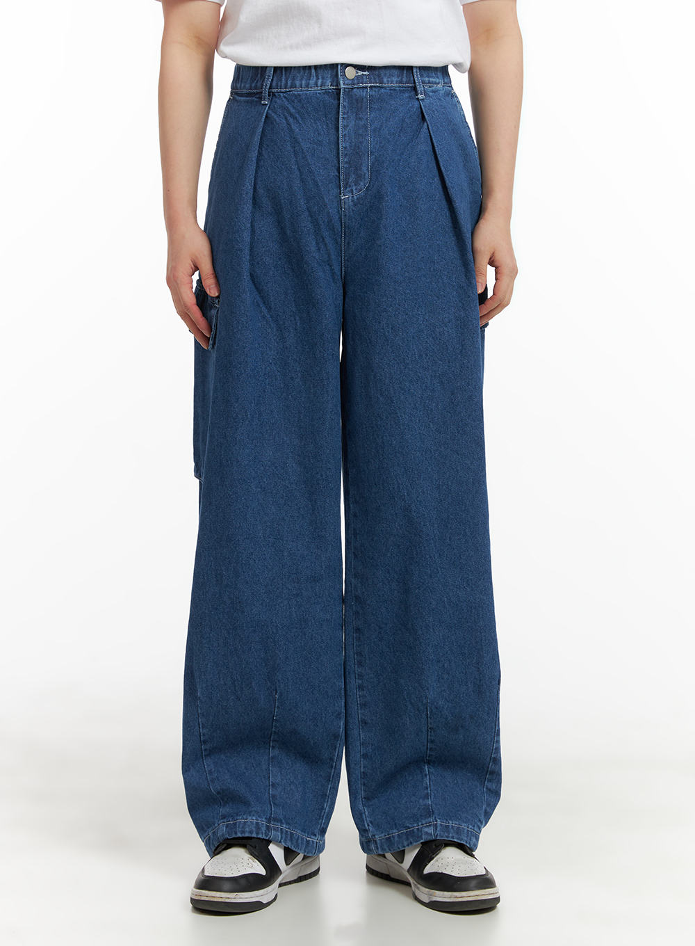 mens-wide-fit-cargo-jeans-ia402 / Dark blue