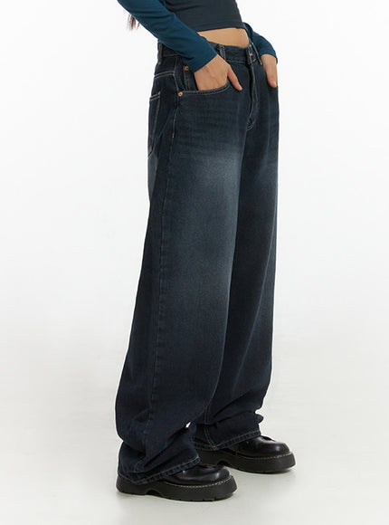 evelyn-washed-baggy-jeans-dark-blue-is402 / Dark blue
