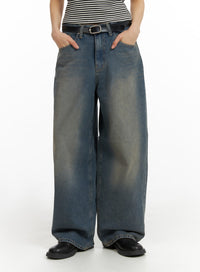 vintage-washed-baggy-jeans-im414 / Dark blue