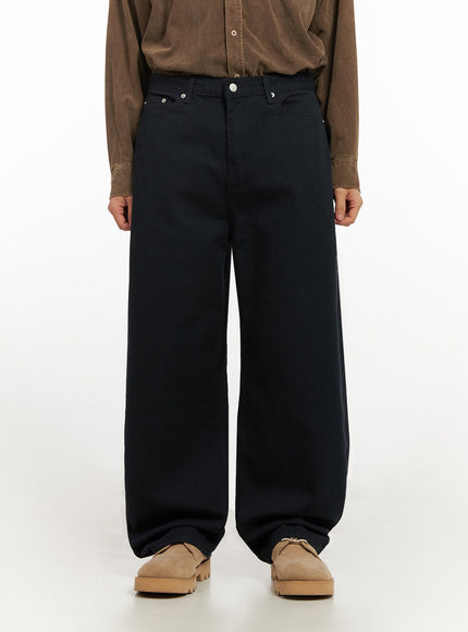 mens-cotton-solid-wide-fit-pants-id413 / Dark blue