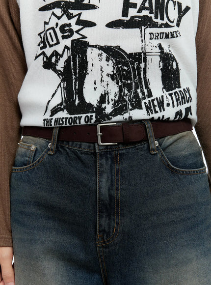 mens-classic-suede-belt-ig519 / Dark brown