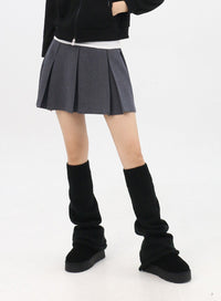 pleated-mini-skirt-in314 / Dark gray