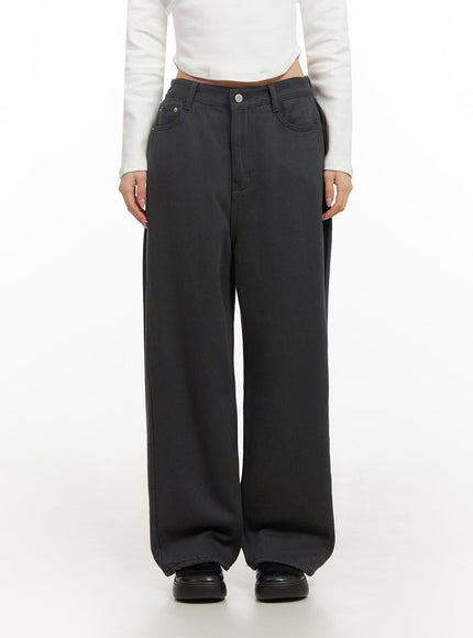 classic-wide-fit-cotton-pants-id431 / Dark gray