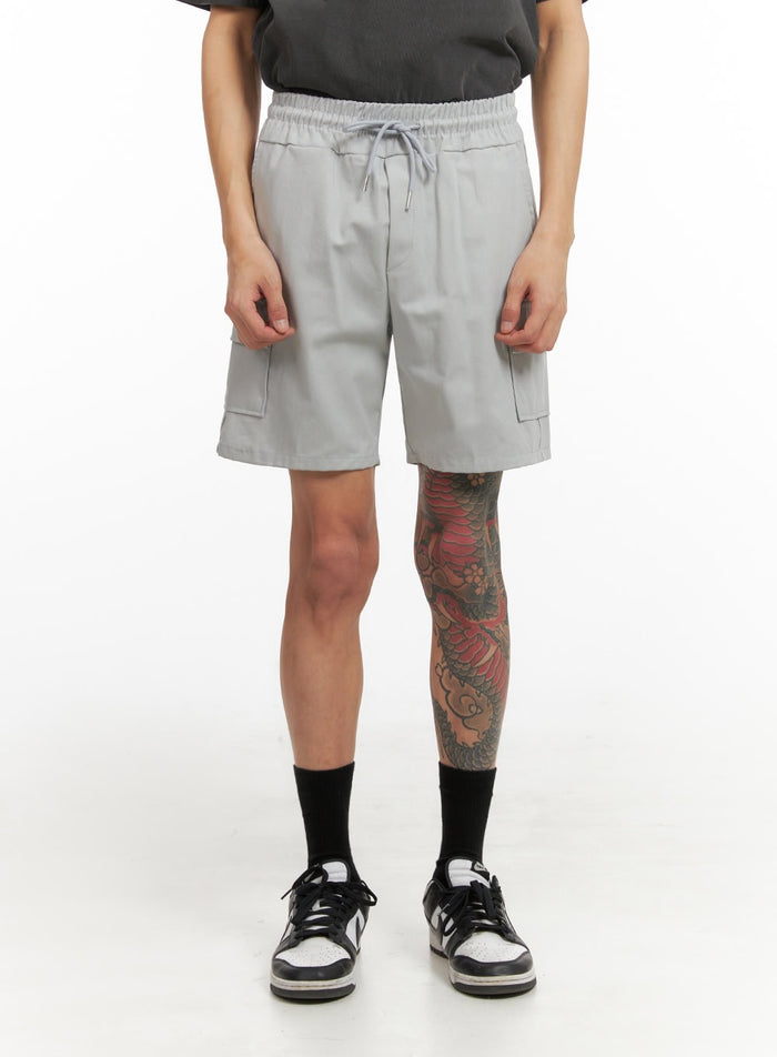 mens-cargo-pocket-shorts-gray-iy416 / Gray