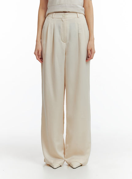 solid-wide-leg-trousers-if402 / Light beige