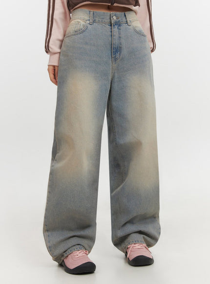 kyla-washed-wide-leg-baggy-jeans-if511 / Light blue