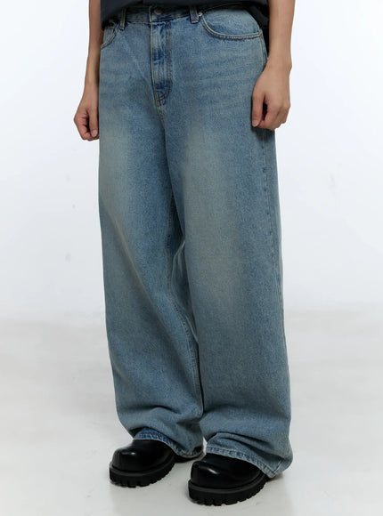 mens-wide-leg-denim-jeans-ig519 / Light blue