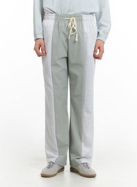 mens-color-block-straight-sweatpants-ia401 / Light gray