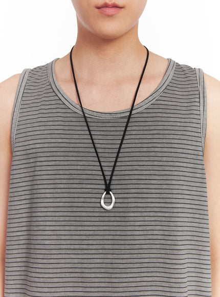 mens-ring-pendant-necklace-iy506 / Silver