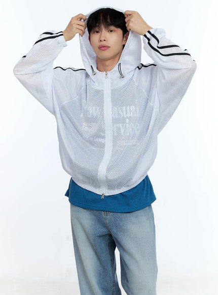 mens-mesh-zip-up-hoodie-ig519 / White