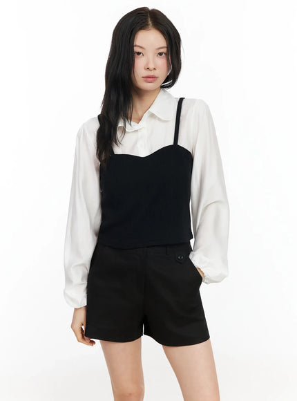 layered-bustier-blouse-im524 / White