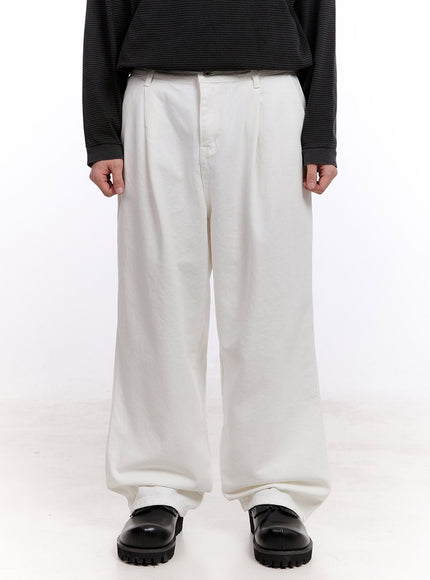 mens-stitched-pintuck-cotton-pants-im512 / White