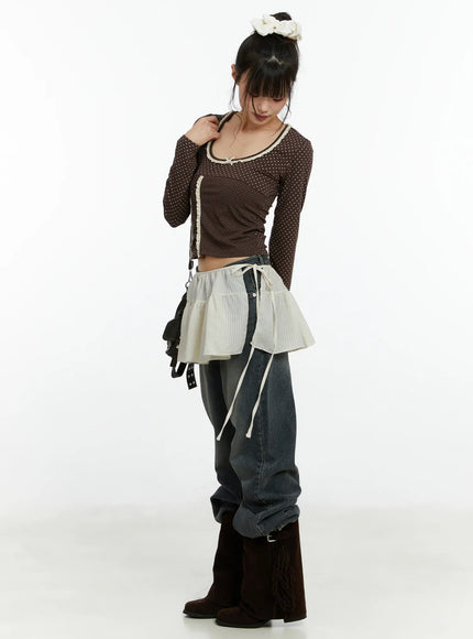 stripe-mini-wrap-skirt-cf509