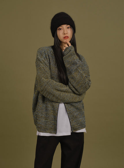 Loose Fit Knit with Two Way Zip