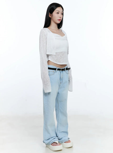 Mae Washed Flare Denim Jeans CG512