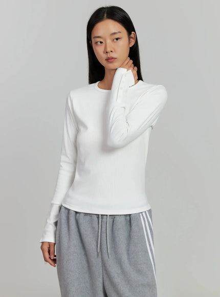 button-sleeve-ribbed-top-ij505