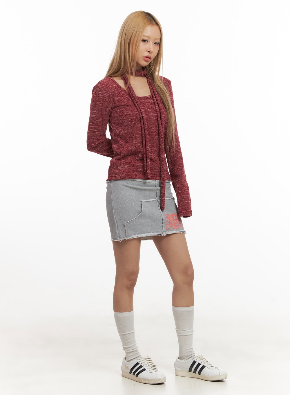 Distressed Cotton Slim-Fit Mini Skirt CJ507