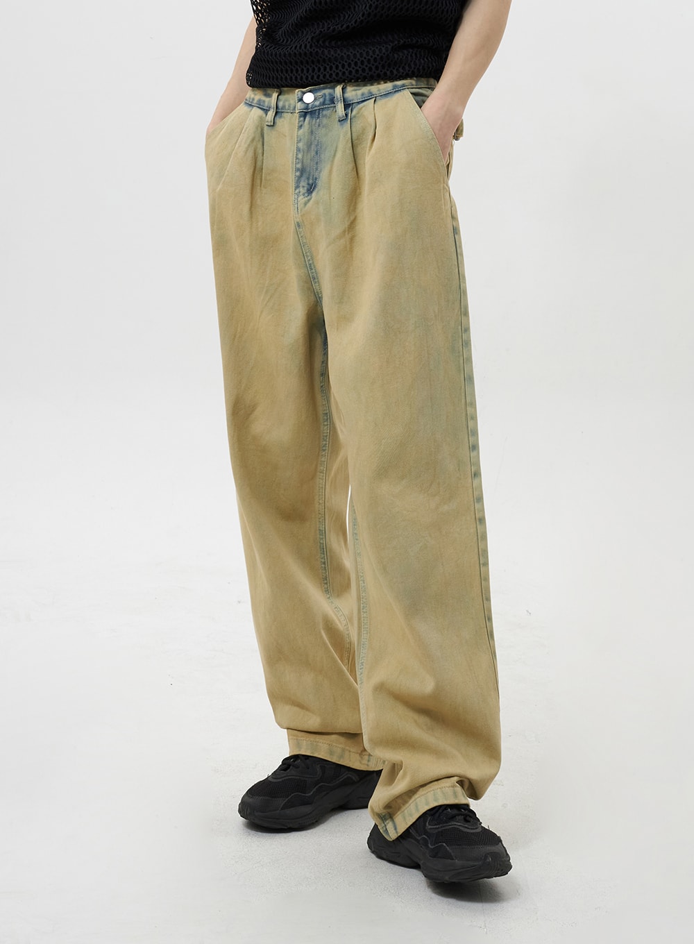 Beige Baggy Jeans Unisex CY322