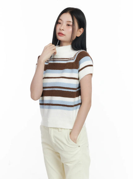 striped-turtleneck-short-sleeve-knit-top-cj520
