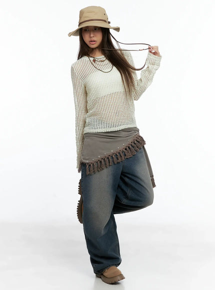 western-fringe-scarf-strapless-top-cs511